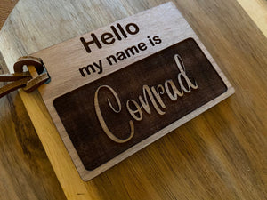 Custom Baby Birth Announcement Tag "Hello My Name is"