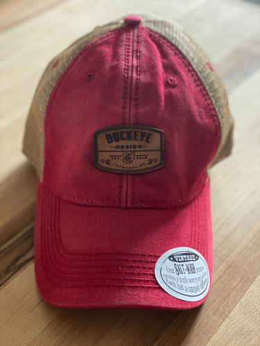 Buckeye Design Co. Leather Logo Trucker Hat